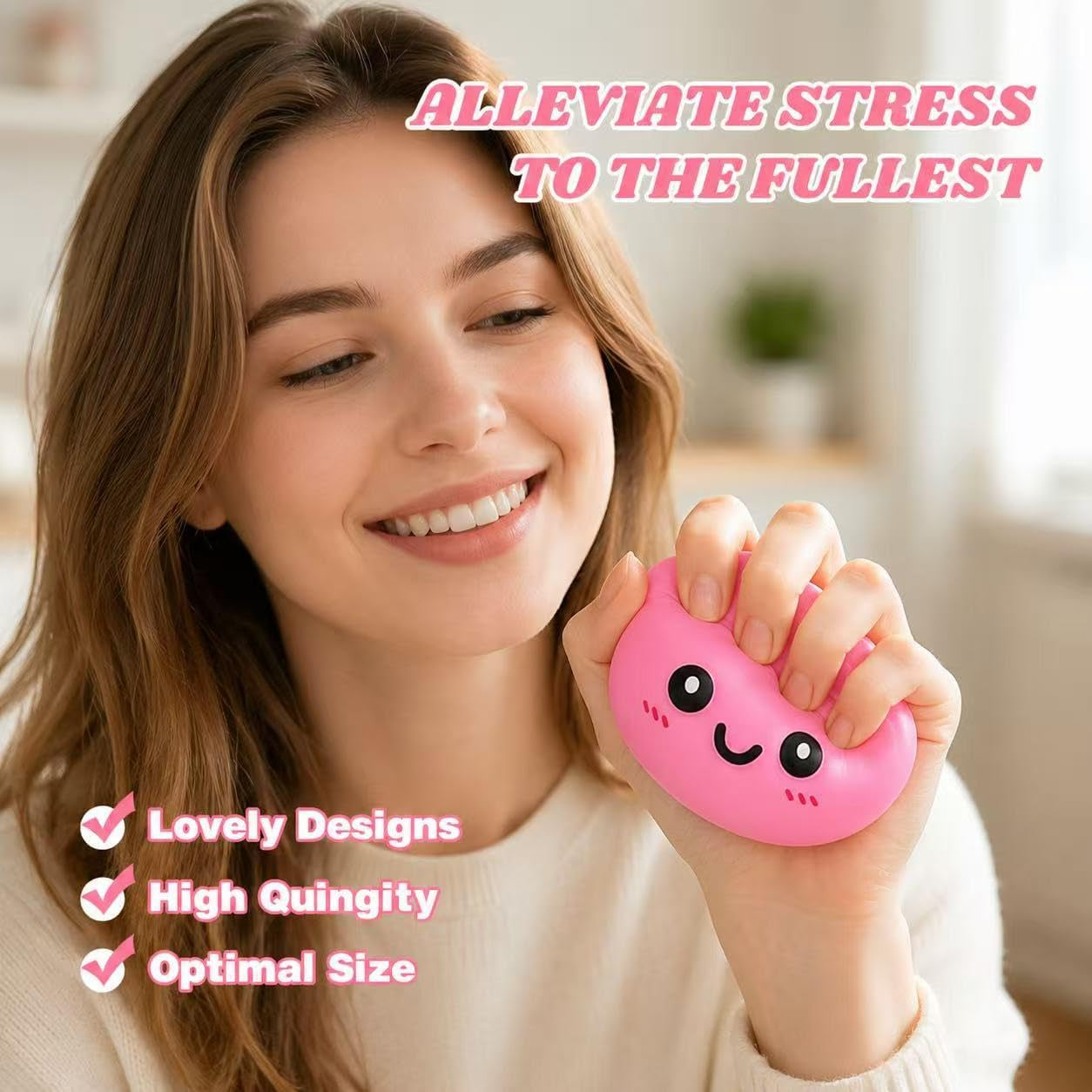 Dumpling Squishies, Glitter Dumpling Mystery Box, Fidget Sensory Toy for Adults,Colorful Dumplings Stress Balls with Food Steamer,Stretchy Desk Toys (Pink)