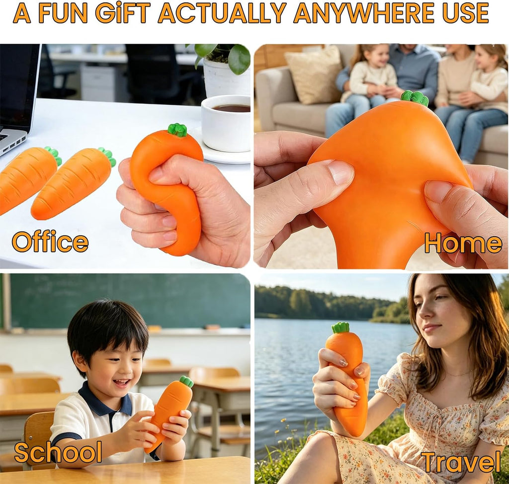 Carrot Squishy Stress Ball,5.5Inch(1Pcs) | Squi Shy Vegetable Ultra Squishy and Moldable Slow Rise Relaxing Sensory Fidget Stress for Anxiety Relief Orange(1Pcs)