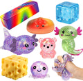 8Pack Squishy Fidget Toys for Kids Adults, Slow Rising Sensory Squeeze Toys | Soft Dumpling Squishy, Butter/Cheese Squishy, Fidget Toys Party Favors, Birthday Gifts, Classroom Prizes