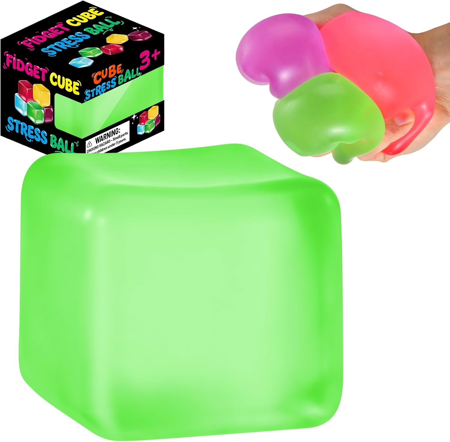 Squishy Cube for Kids & Adults, Ice Cube Squishy Slow Rising Squishy Fidget Toys, Squeeze Toys for Stress Relief, Classroom Prizes Party Favors Birthday Gifts(Blue)