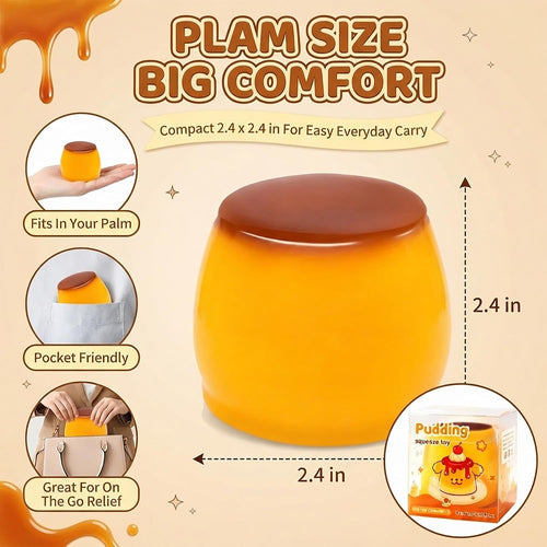 2PCS Crunchy Pudding Squishy, ASMR Sensory Fidget Toys for Adults | Satisfying Crunchy ASMR Texture, Durable Soft TPR Slow Rising Squeeze Toy for Office,Travel, Stress Relief, and Gift Ideas