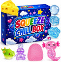 8 Pcs Squishies Toys Kit with Gift Box,Cute Axolotl,Cat Paw & Cheese Squishies,Slow-Rising Sensory Fidget Toys,Soft Squeeze Stress Relief Toy for Adults,Party Favors & Gifts (Random Color)
